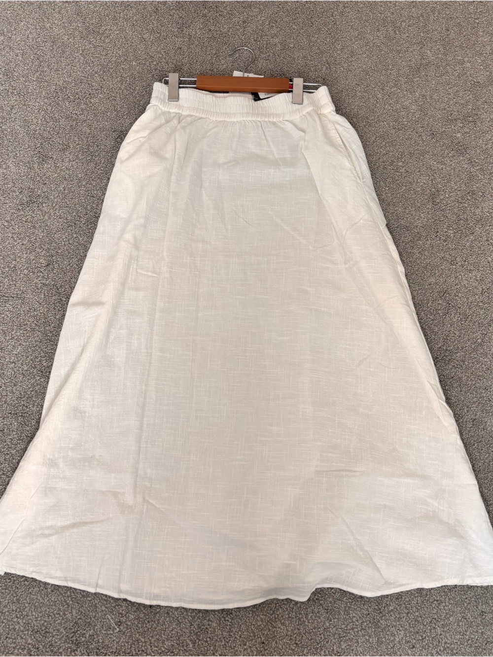 White Textured Flowy Maxi skirt